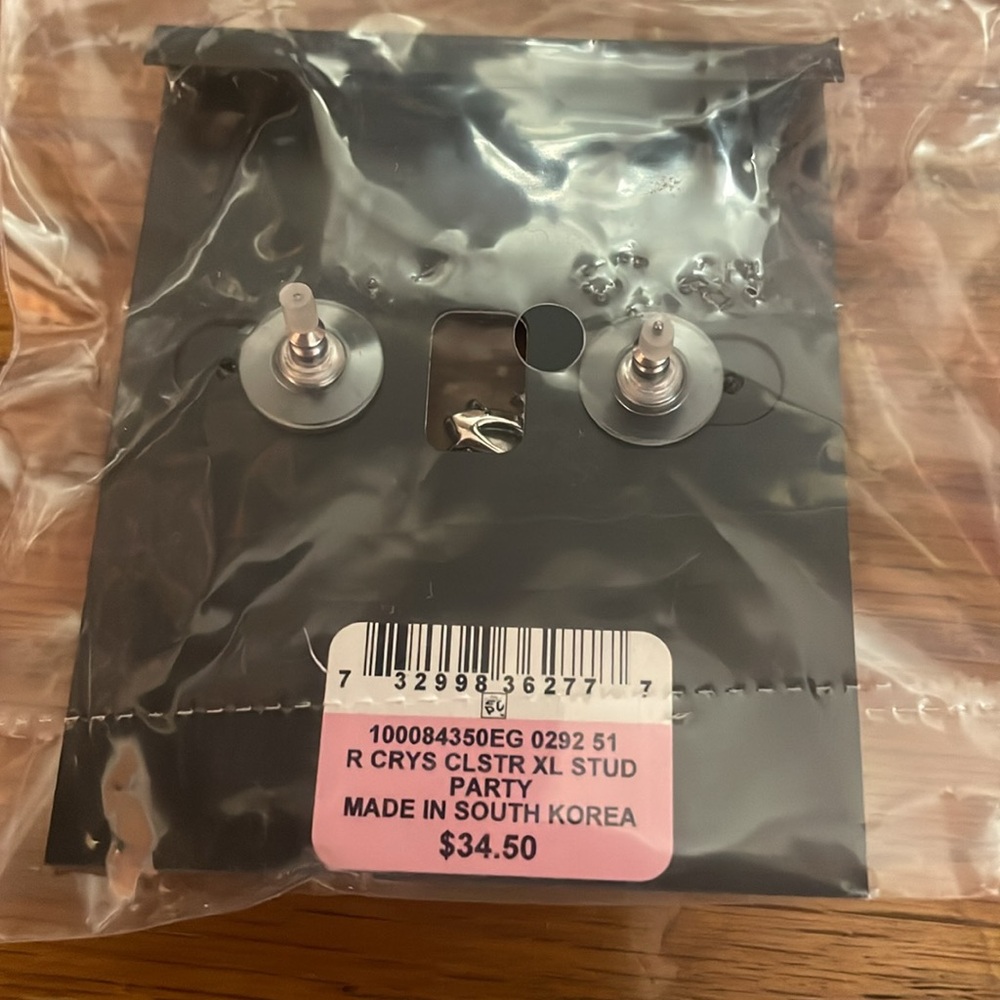 NWT I.N.C. Crystal Stud XL Earrings - Picture 5 of 5